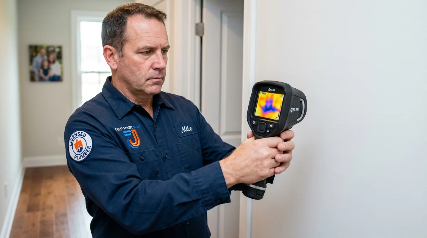 Thermal imaging leak detection by Johns Plumbing LLC in Churubusco